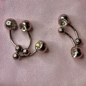 Elegant Silver Crystal Studded piecing 1 for 8 or 3 for $18